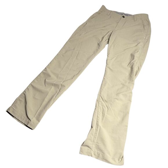 Under Armour Men's Flat Front Straight Leg Chino Pants Khaki Beige Size 32/32 - Picture 1 of 7